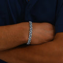 Hip Hop Cuban Bracelet For Men Full Shiny Crystal Stone Wide Double Color Brcelet Rock Style Fashion Statement Jewelry